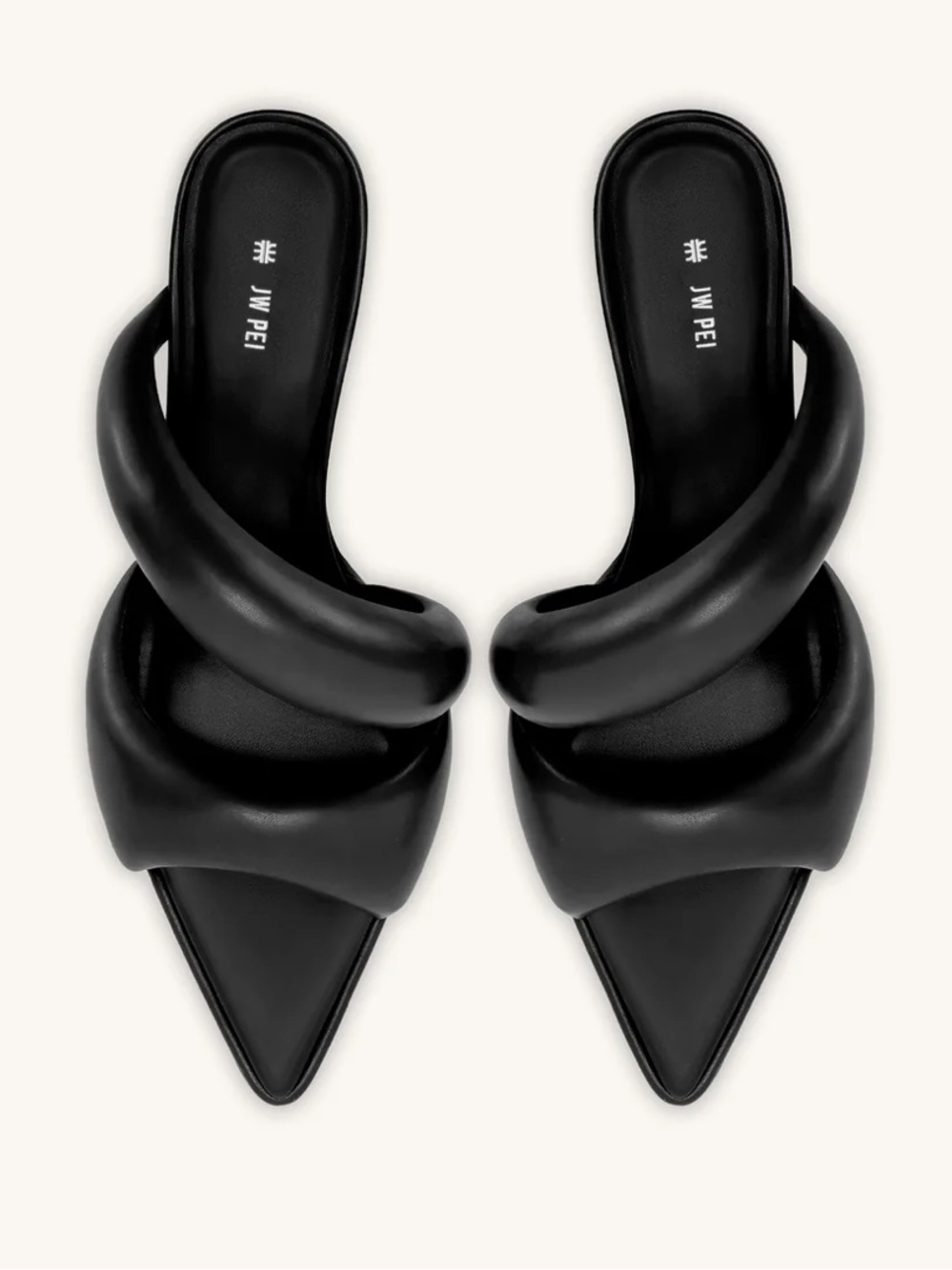 JW PEI Sara Mules kitten heel size 7.5 / 38 black